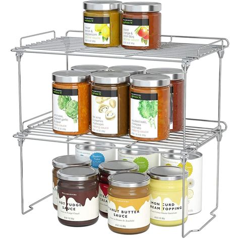 stackable kitchen cabinet shelves organizer